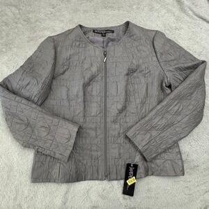 Kasper NWT Women's Light Weight Dress Jacket‎ Size PL Grey Full Zip